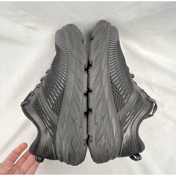 HOKA One One Bondi 7 Womens Sz 9 D Wide Running Shoes 1110531 BBLC Triple Black - Picture 9 of 13